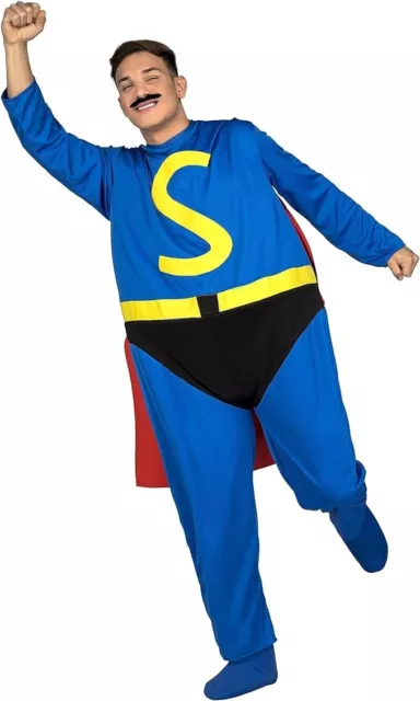 MY OTHER ME Costume da Superman Grasso Ciccione Vestito Uomo