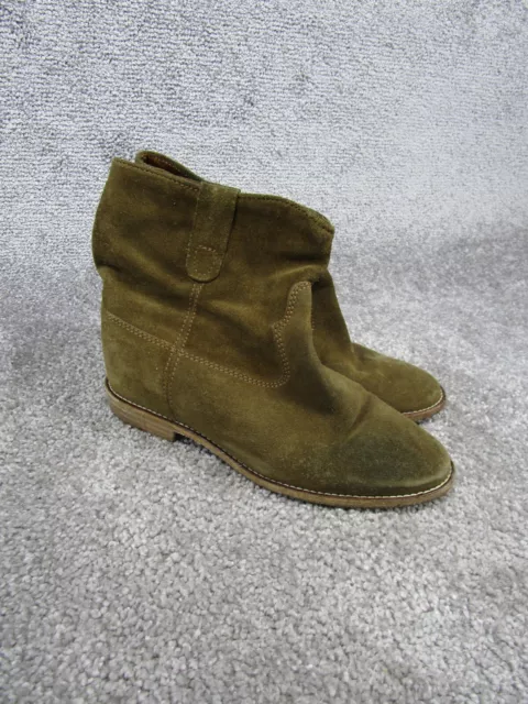 Isabel Marant Boots Womens Size 38 Eu 7.5 Us Crisi Green Suede Pull On