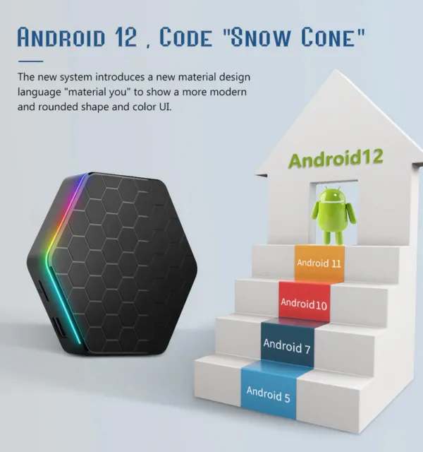Android 12.0 T95Z Plus 64GB/4GB Quad Core 6K HD 64bit Bluetooth WiFi 2024 TV Box 3