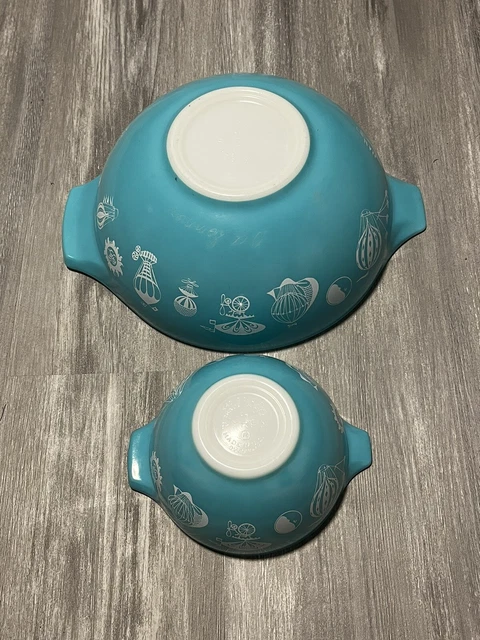 Vtg Pyrex Round Chip and Dip Set 1.5 & 4 qt - Hot Air Balloon 441 & 444, READ!!!
