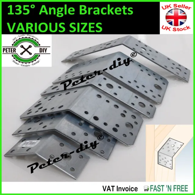 Galvanised Corner Brace 135 Degree Angle Bracket Joist Timber Mending Plates