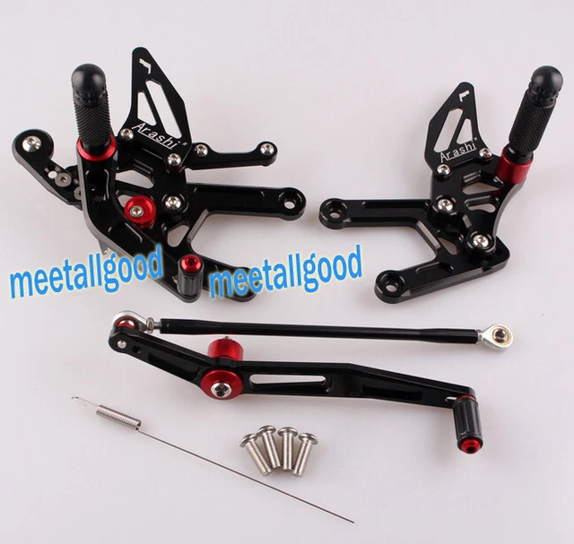 Peggiapiedi Regolabili Moto Pegg Fit Piedi Peg Fit Yamaha YZF R6 06-16 Nero