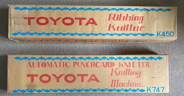 Vintage vivid blue Toyota Knitting Machine K747 and Ribber K450!!!!!