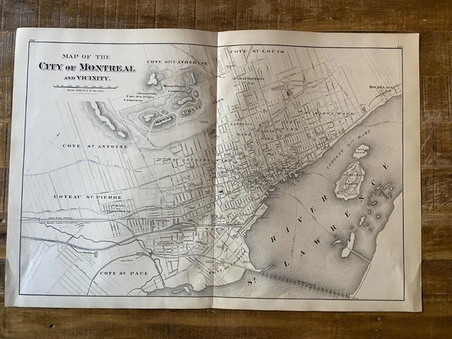 Local Map B&w B/W MAP OF THE CITY OF MONTREAL AND VICINITY - 1877 (Page 135) $280.50 ...