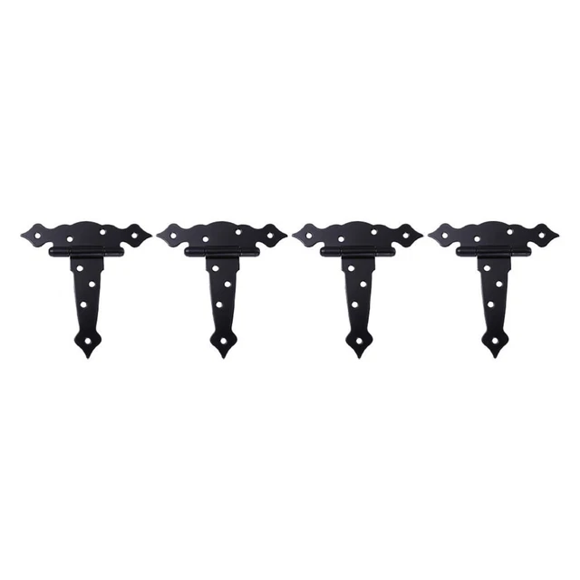 4 Pcs Hinge T- Strap Hinges Rustic Door Barn Gate Tee Wooden for Cabinet Doors