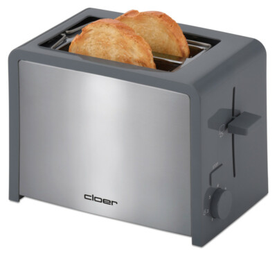 Cloer 3215 tostapane per 2 TOAST Stop pulsante integrato panino di trafilatura GRIGIO 