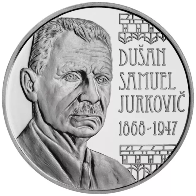 Silbermünze Dušan Samuel Jurkovič 2018 - Slowakei - in Kapsel - 18 gr ST