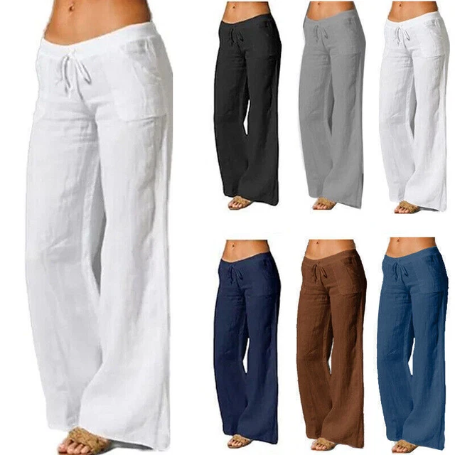 damen-baumwolle-leinen-palazzo-hose-weites-bein-lose-sommerhose