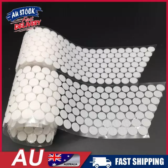 AU 50 Pairs Round Dots Sticker Strong Self Adhesive Fastener Tape (White 20mm)