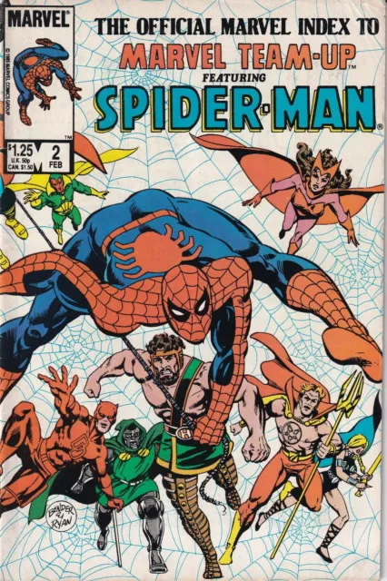 The official Marvel index to MARVEL TEAM-UP featuring SPIDER-MAN N°2. 1986.