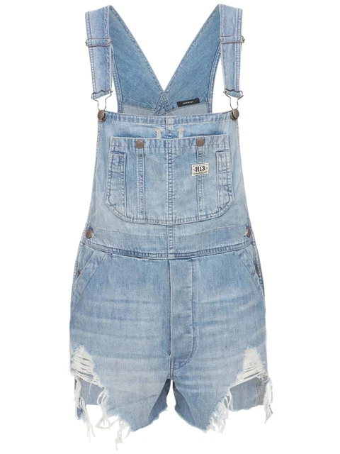R13 Distressed Denim Overalls Size XS