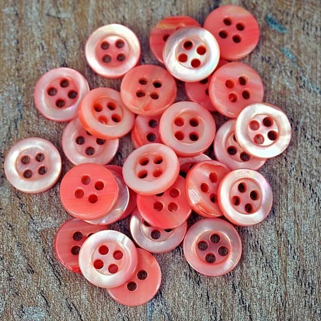 Shell Pink Buttons - 9mm - Baby/Kids Craft Cards Knitting/Sewing B106 X 10