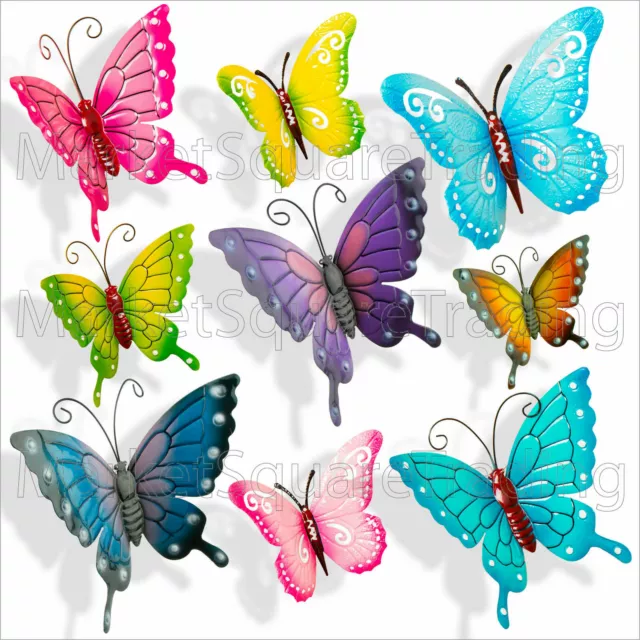 Butterflies Garden Decoration Multi Coloured Large Xlrge Metal Outdoor Butterfly