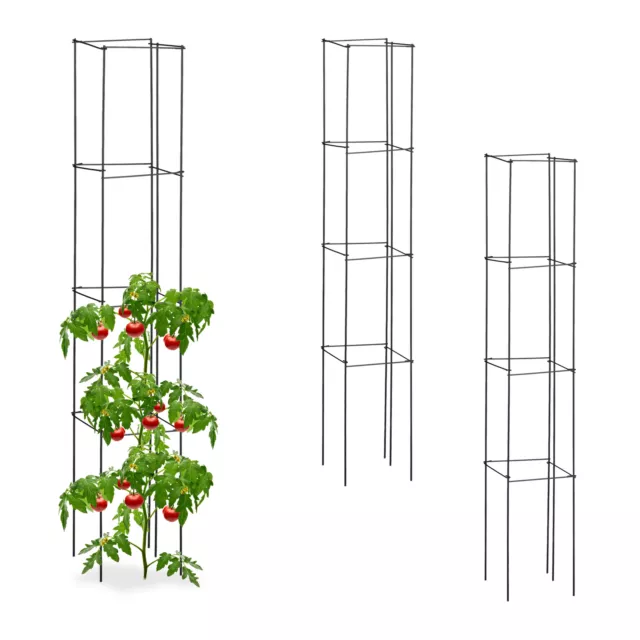 Rankhilfe 3er Set Staudenhalter Rankstütze Kletterhilfe Tomaten Ranksäule 120cm