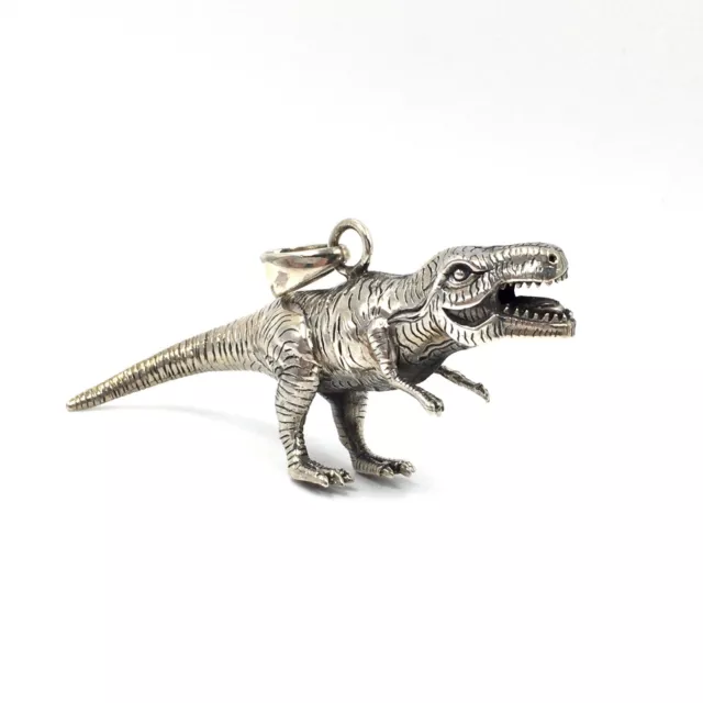 7.7cm Silber Dinosaurier Figur 925 Sterling Silber Miniaturfigur T-Rex Anhänger