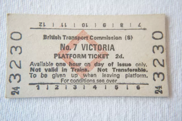 Victoria No. 7 British Rail BTC Platform Railway Train Ticket