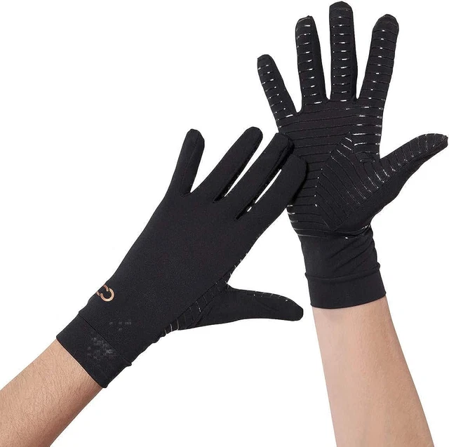 Copper Compression Arthritis Full Finger Recovery Gloves Highest Copper Large