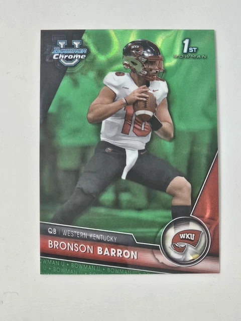 2023 Bowman U chrome Bronson Barron WKU Hilltoppers /99 Green CFB Football Card