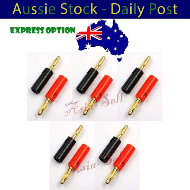 10pcs Red Black Gold Audio Speaker Screw Banana Plugs Socket 4mm Connectors Plug