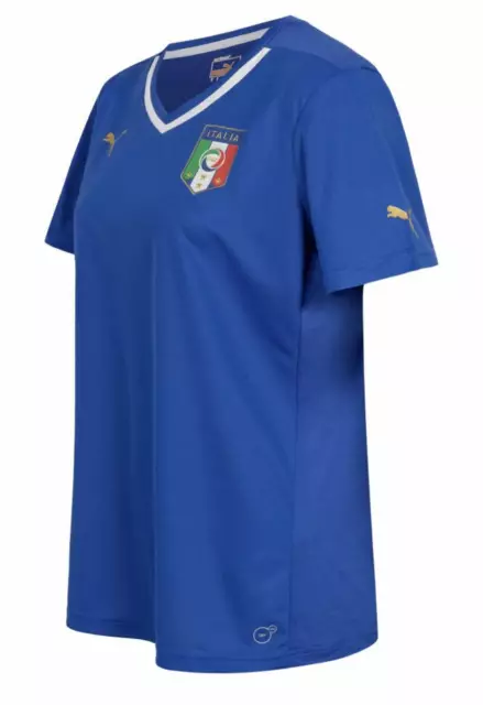 Damen T-Shirt Shirt Trikot blau Italien FIGC PUMA Heim Trikot Italia Rundhals 3