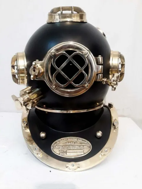 Black Antique Scuba Divers Helmet Deep sea US Navy Mark V 18" Inch Diving Helmet