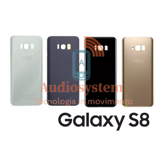 COVER BATTERIA +BIADESIVO per SAMSUNG GALAXY S8 SM-G950 VETRO POSTERIORE SCOCCA