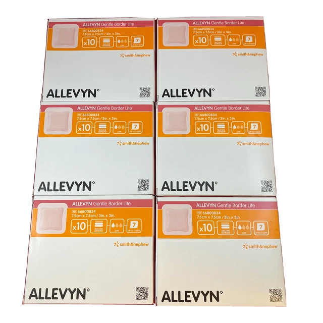 Smith & Nephew Allevyn Gentle Border Lite Silicone Foam Dressing 3 x 3" 60 Units