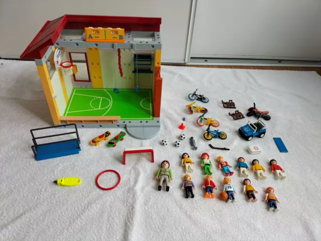 Lot de PLAYMOBIL : thème gymnase 4325 + personnages + accessoires