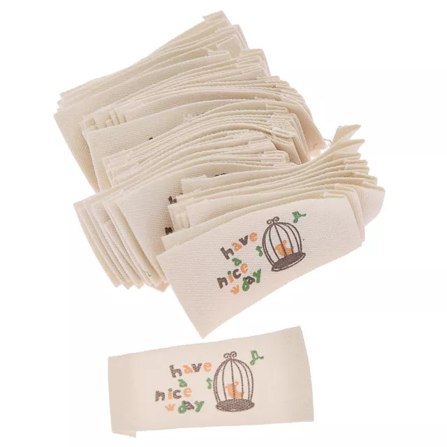 50x Washable Woven Clothing Labels Tags have a nice day Sewing Craft Accessories 3