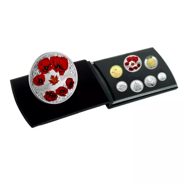 🇨🇦 Canada $20 Dollars Silver Coin Set, Remembrance Poppy - Lest we Forget 2021
