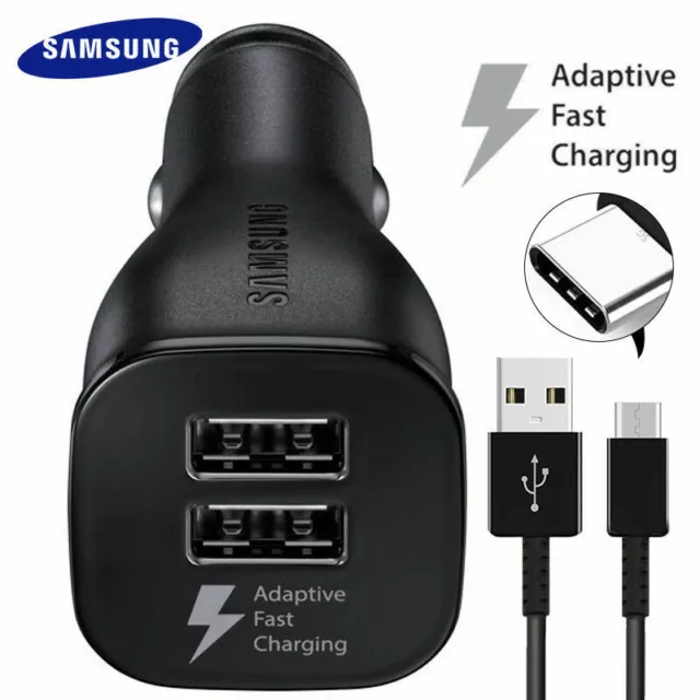 Original Samsung Dual Pport Schnell Auto Ladegerät USB Typ C Kabel Galaxy S8 S9+