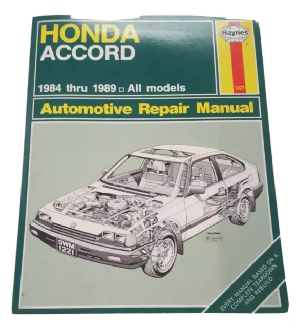 Haynes Honda Accord Repair Manual 1984 thru 1989 #1221 All Models OC3A02