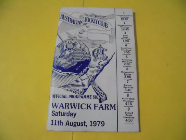 1979 Warwick Farm Race Book - Hobartville Stakes Aug 11