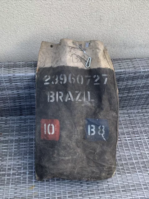 WWI/WWII S.A.N. Co.LTD VINTAGE NAVY SEAMAN'S CANVAS KIT DUFFLE BAG BRAZIL