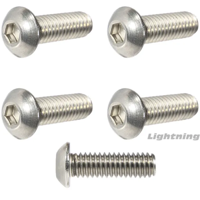 Metric Button Head Socket Cap Screw A2 Stainless Steel M5 x 0.8mm x 22MM Qty25