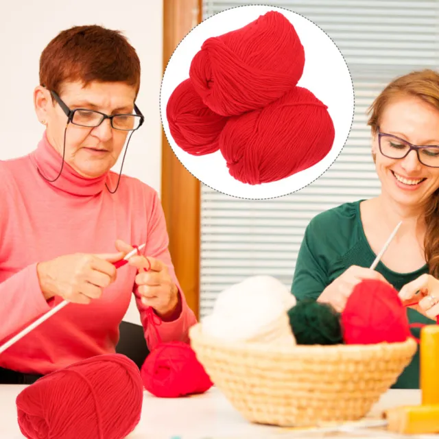 3 Rolls Knitting Yarn Sweater Crochet Crocheting Clearance Accessories