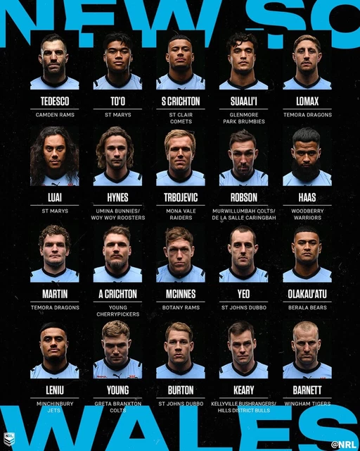 NSW BLUES 2024 STATE OF ORIGIN NRL RUGBY CHAMPIONS TEAM BIG 420mm