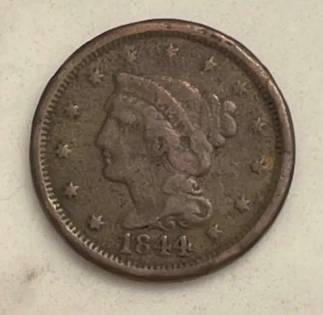 1844 P - Braided Hair Liberty Head Large Cent