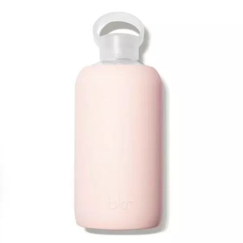 BKR Glass Water Bottle w/Silicone Sleeve in Tutu (Pale Peachy Pink) 16oz/500ml