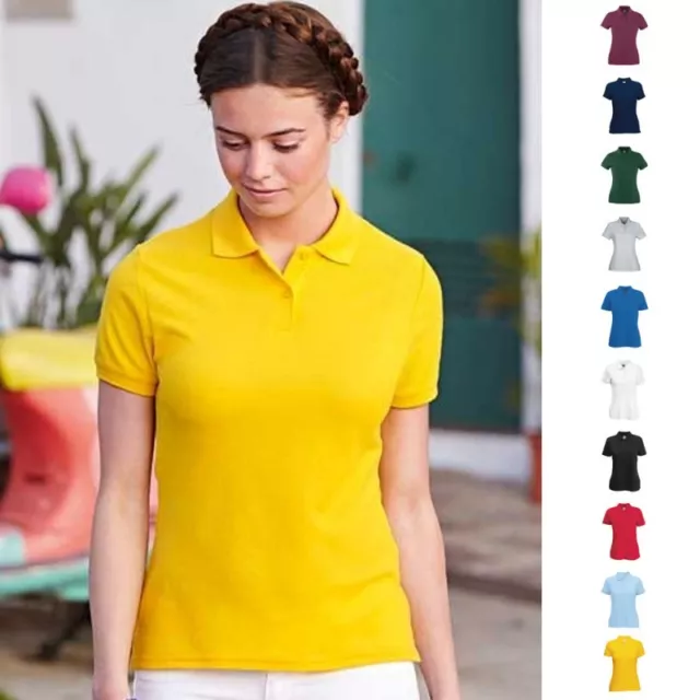 Poloshirt Damen 65/35 Fruit of the loom Lady-Fit Polo Shirt 10 Farben XS-XXL