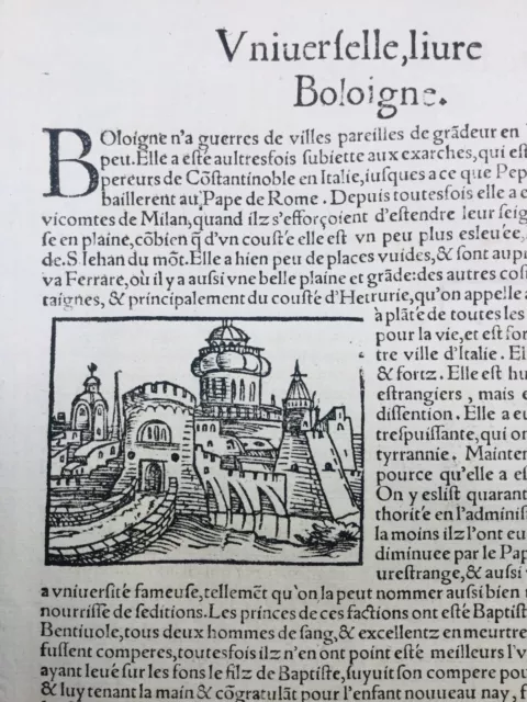 Ravenne 1575 Bologna Italie Forli Emilie Romagne Rare Gravure sur Bois Munster