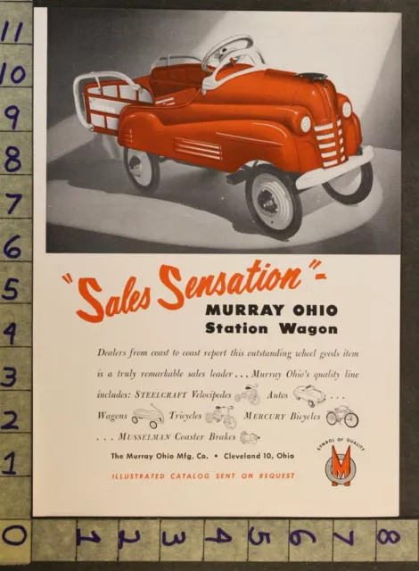 1949 Murray Ohio Station Wagon Pedal Car Hudson Doll Betty Atlanta Toy Ad Tq62