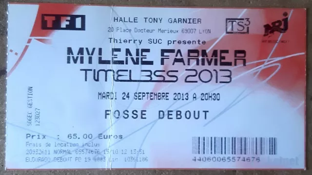 1 Billet Concert Mylène Farmer Samedi 23 Juin a Lille, Carré OR