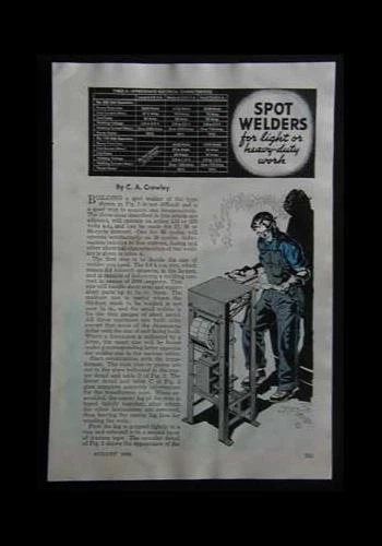 Spot Welder 110 or 220 volt 1946 HowTo build PLANS -3 models