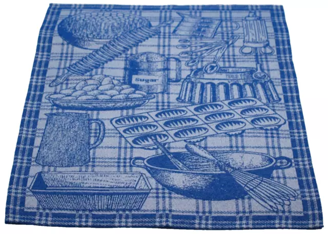 2er Set Geschirrtücher Küchentücher 50 x 70 cm Baumwolle blau Jacquard