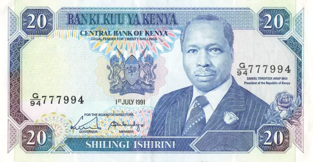 Kenya 20 Shillings 1991 XF