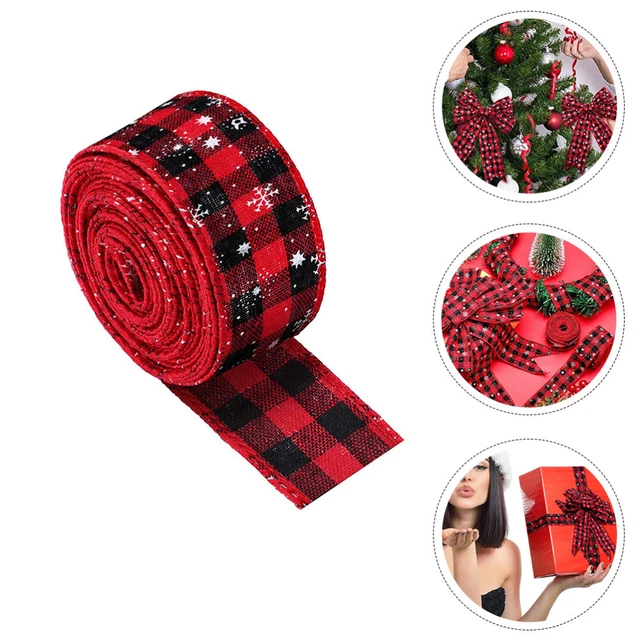 christmas tree ribbon Verdrahtete Bänder Weihnachtsverpackungsbänder Strumpffüll