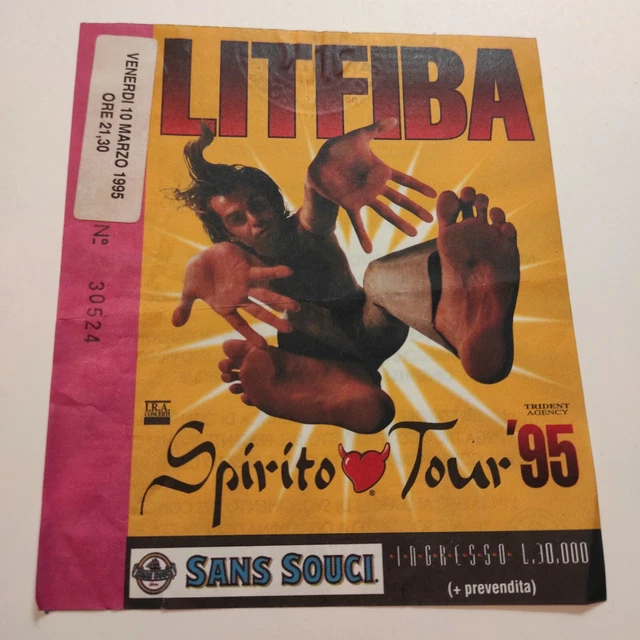 Litfiba - Biglietto Concerto - Concert Ticket - Tour 1995