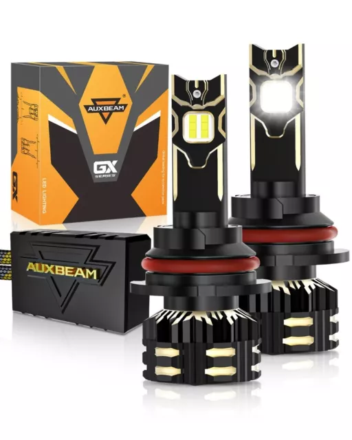 AUXBEAM 9007 HB5 Canbus LED Headlight Bulbs High Low Beam Super Bright 6500K 2x