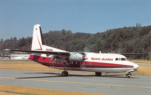 Airline Postcards       Pacific Alaska Airlines Fokker F-27A N222DG MSN 61